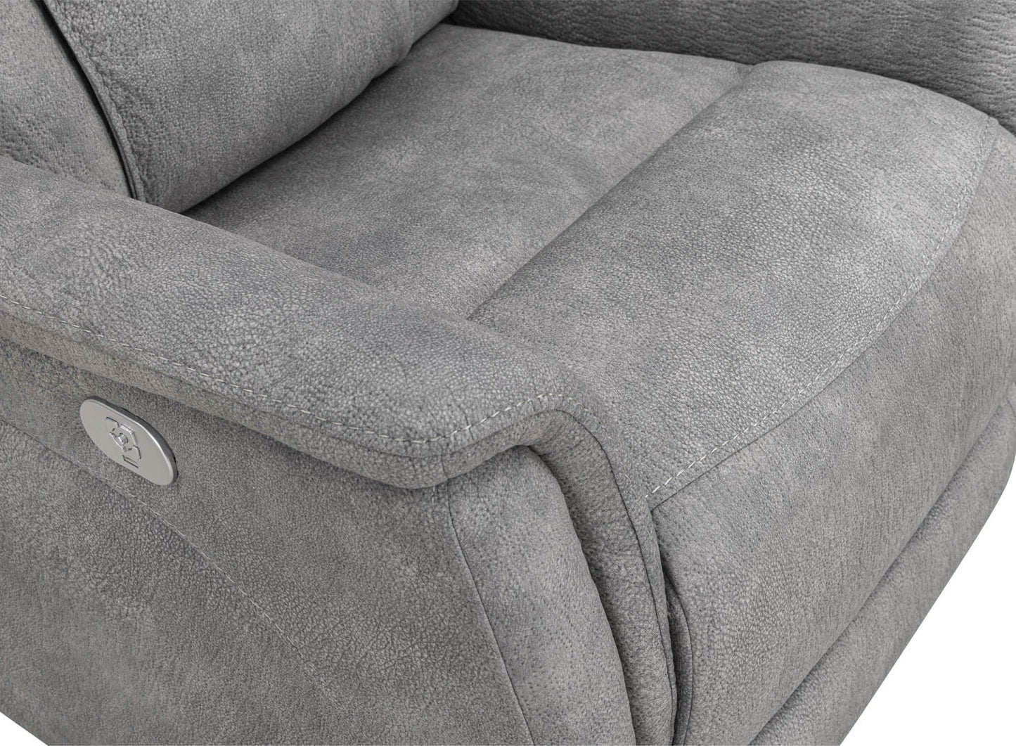 Linus - Zero Gravity Power Reclining Console Loveseat - Hudson Gray