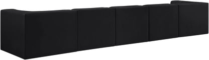 Rummi - Velvet Performance Fabric Upholstered 5 Piece Modular Sofa