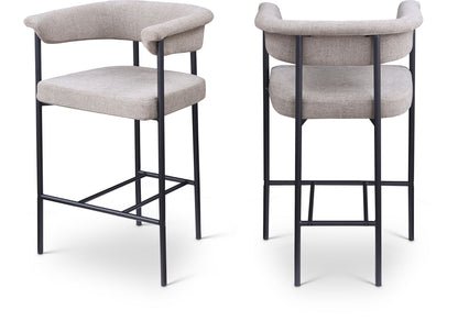 Malin - Linen Counter Stool (Set of 2) - Taupe