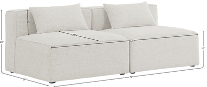 Cube - Linen Modular 2 Seat Armless Sofa