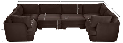 Hammond - Velvet Performance Fabric Upholstered 6 Piece U-Shaped Sectional