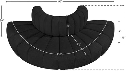 Arc - Boucle Fabric 4 Piece Modular Sofa