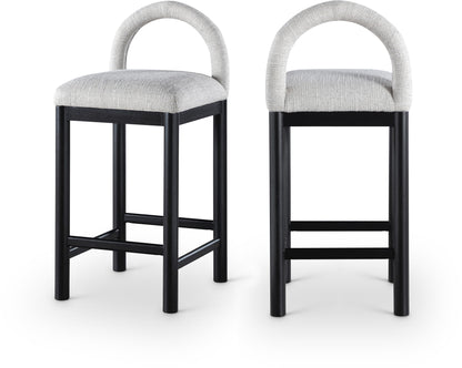 Conrad - Linen Counter Stool With Black Legs