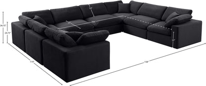 Comfy - 8 Piece Velvet Modular Sectional