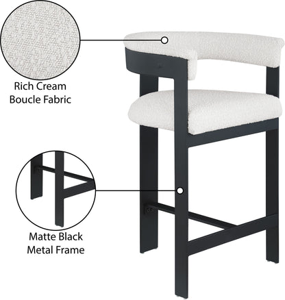 Romeo - Boucle Counter Stool With Black Base (Set of 2)