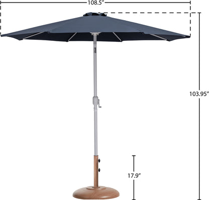 Fiji - Aluminum Patio Umbrella With Round Teak And White Base