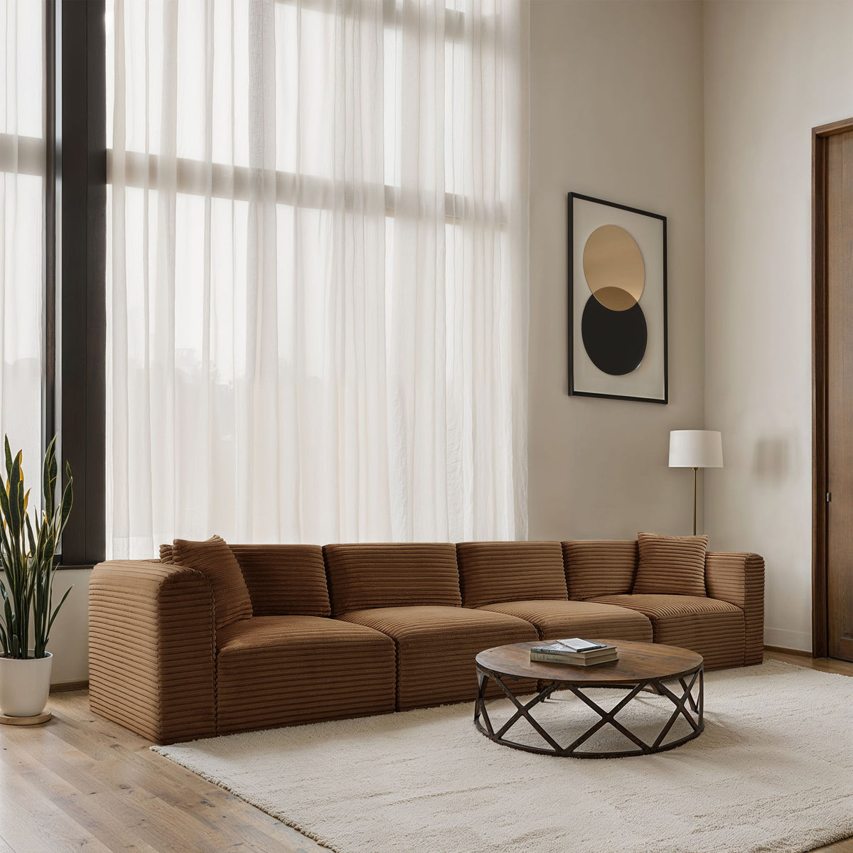Shaggy - Fabric 4 Seat Modular Sofa