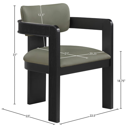 Sacha - Vegan Leather Upholstered Dining Chair With Black Base (Set of 2)