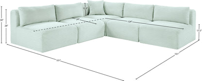 Shaggy - 5 Piece Modular Corner Armless Sectional