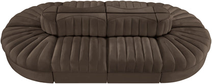 Rummi - Oval Velvet Performance Fabric Upholstered 8 Piece Modular Sectional