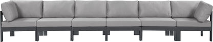 Nizuc - Outdoor Patio 6 Seat Modular Sofa With Gray Frame