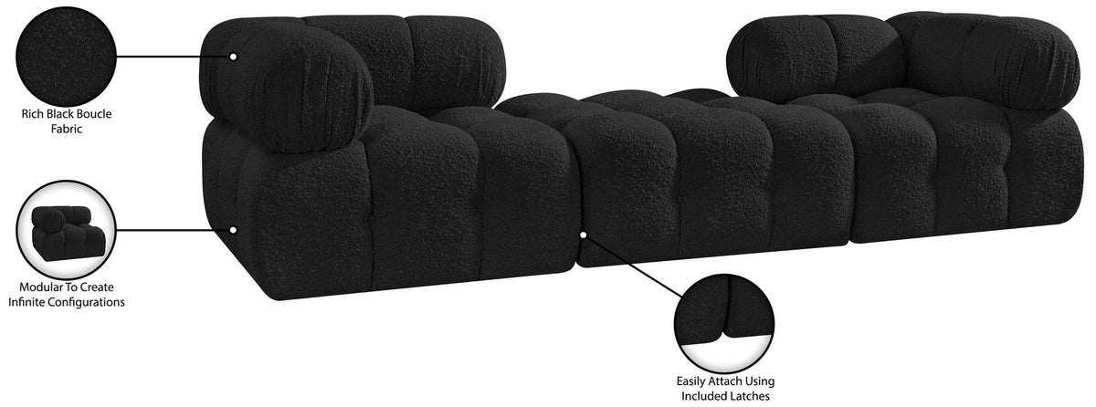 Ames - 3 Piece Boucle Modular Sofa With 1 Backless Seat