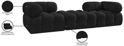Ames - 3 Piece Boucle Modular Sofa With 1 Backless Seat