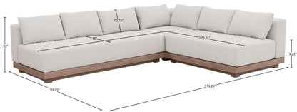 Solace - Olefin Performance Fabric 3 Piece Outdoor Patio Modular Sectional (Sofa, Loveseat & Corner Chair)