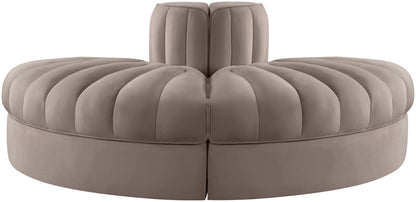 Rummi - Velvet Performance Fabric Upholstered 2 Piece Rounded Modular Loveseat