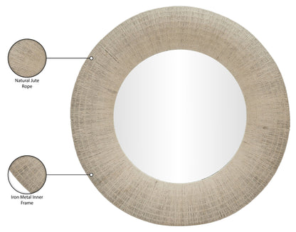 Meadow - Round Jute Rope Framed Mirror