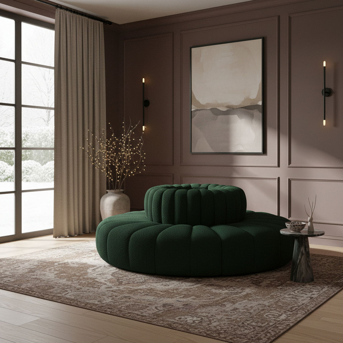 Arc - Boucle Fabric 8 Piece Round Modular Sofa