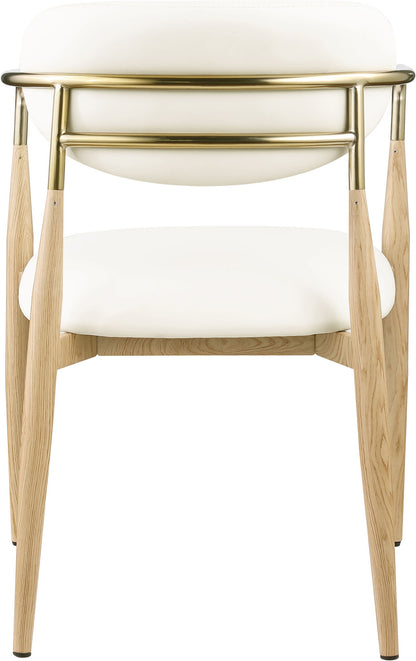 Ronda - Vegan Leather Upholstered Dining Arm Chair - Natural Legs