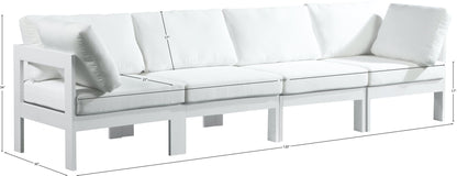 Nizuc - Outdoor Patio 4 Seat Modular Sofa With White Frame