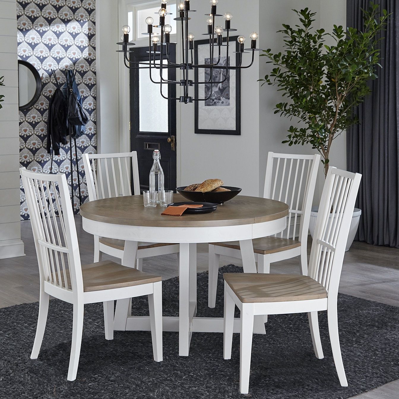 Americana Modern Dining - Round Dining Table With Extensions - Cotton