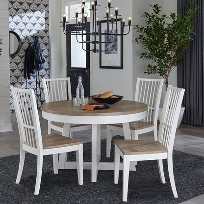 Americana Modern Dining - Round Dining Table With Extensions - Cotton