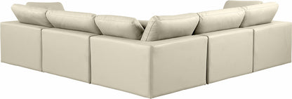 Comfy - 5 Piece Faux Leather Modular Corner Sectional