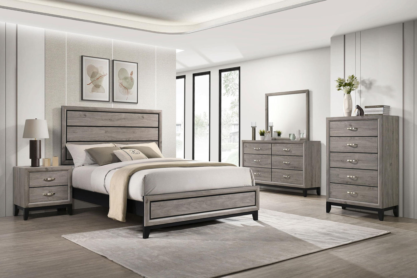 Valen Five-piece Eastern King Bedroom Set Light Taupe