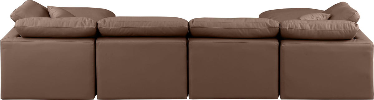Indulge - Faux Leather 6 Piece Modular Double Chaise Sectional