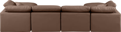 Indulge - Faux Leather 6 Piece Modular Double Chaise Sectional