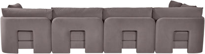 Hammond - Velvet Performance Fabric Upholstered 5 Piece L-Shaped Sectional