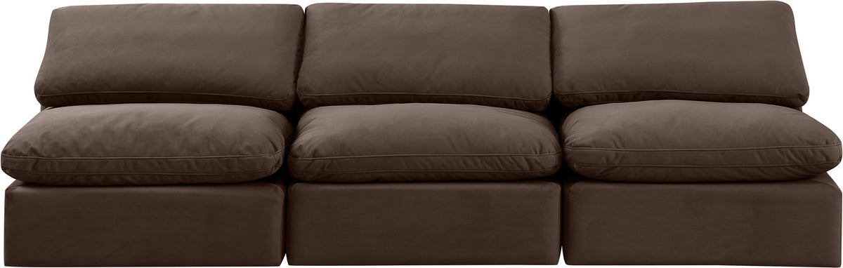 Indulge - Velvet 3 Seat Modular Armless Sofa