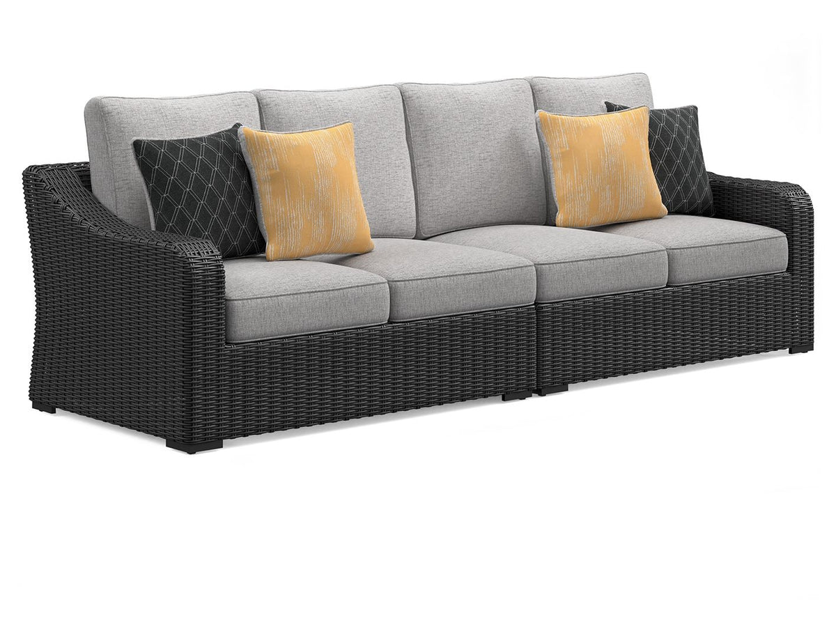 Beachcroft - 5-Piece Outdoor Sectional - Black / Light Gray