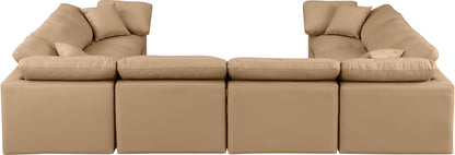 Indulge - Faux Leather 8 Piece Modular Sectional - Tan