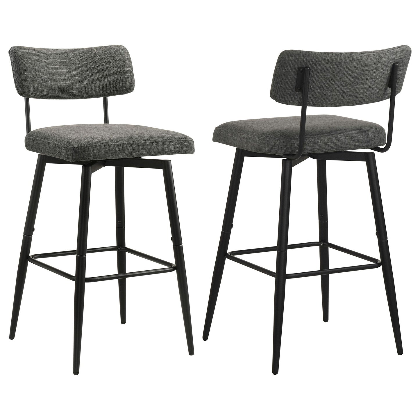 Levine Fabric Upholstered Swivel Bar Chair Grey (Set of 2)