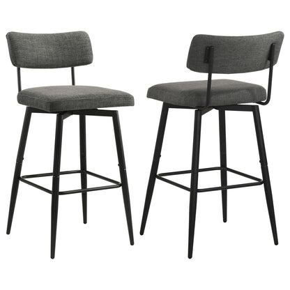 Levine Fabric Upholstered Swivel Bar Chair Grey (Set of 2)
