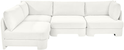 Hammond - Velvet Performance Fabric Upholstered 4 Piece Armless Sectional