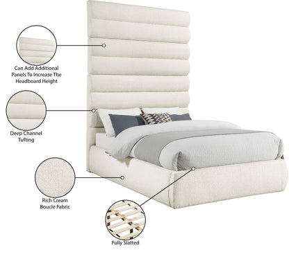 Adam - Boucle Fabric Bed With 89" Headboard