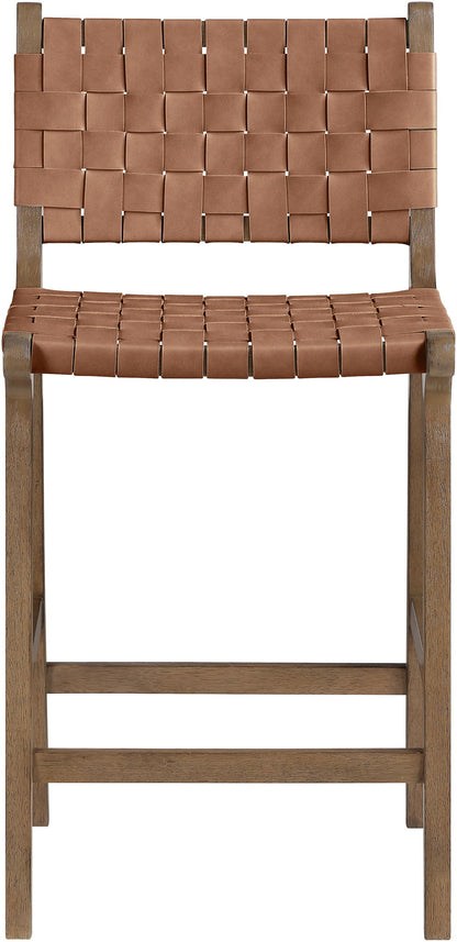 Entwine - Vegan Leather Upholstered Counter Stool - Painted Brown