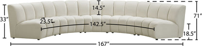Infinity - 5 Piece Velvet Modular Sectional