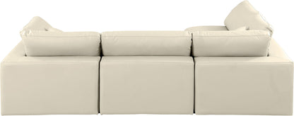 Comfy - 4 Piece Faux Leather Modular Armless Sectional