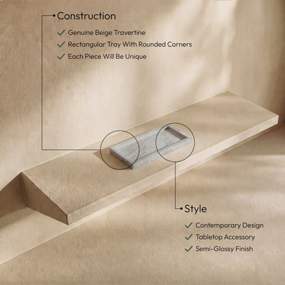 Nolan - Genuine Travertine Tray