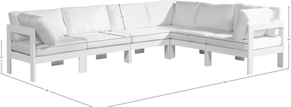 Nizuc - Outdoor Patio 6 Piece Modular Sectional With White Frame
