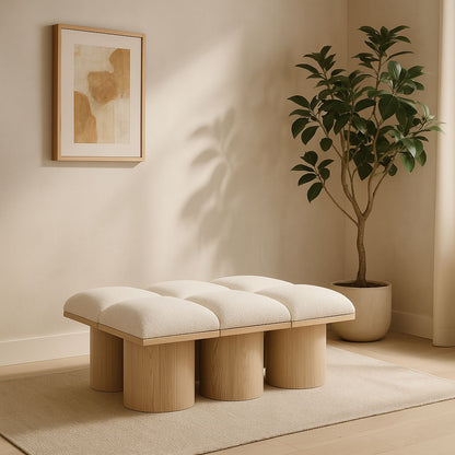 Pavilion - 6 Piece Modular Bench With Natural Base