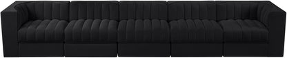Rummi - Velvet Performance Fabric Upholstered 5 Piece Modular Sofa