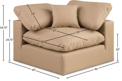 Comfy - Faux Leather Corner Chair - Tan