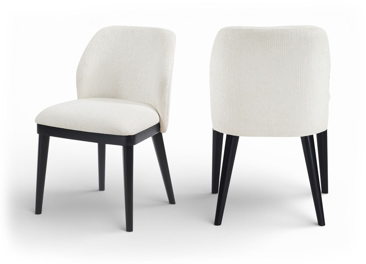 Valeo - Linen Textured Fabric Upholstered Dining Chair (Set of 2) - Painted Black Base