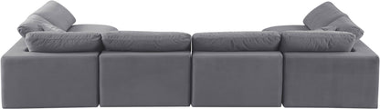 Comfy - 6 Piece Velvet Modular Armless Sectional