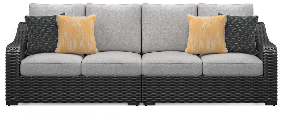 Beachcroft - 5-Piece Outdoor Sectional - Black / Light Gray