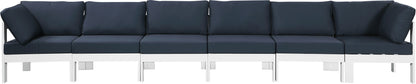 Nizuc - Outdoor Patio 6 Seat Modular Sofa With White Frame