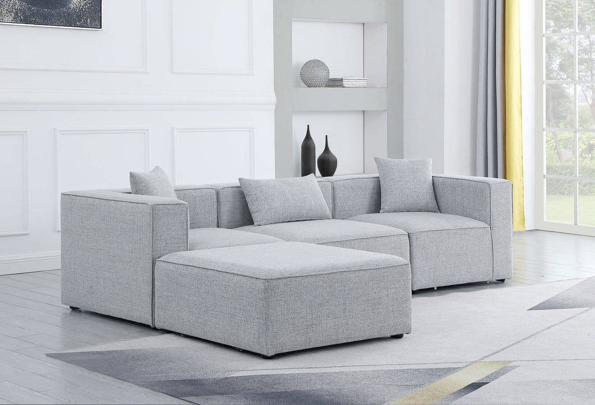 Cube - Linen 4 Piece Modular Sectional With Chaise